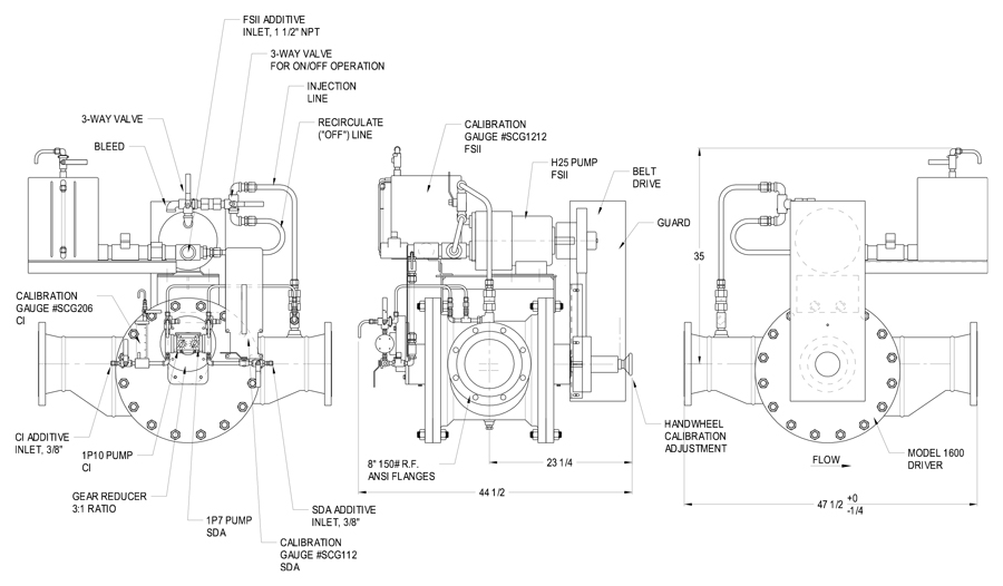 Technical drawing for model-1600