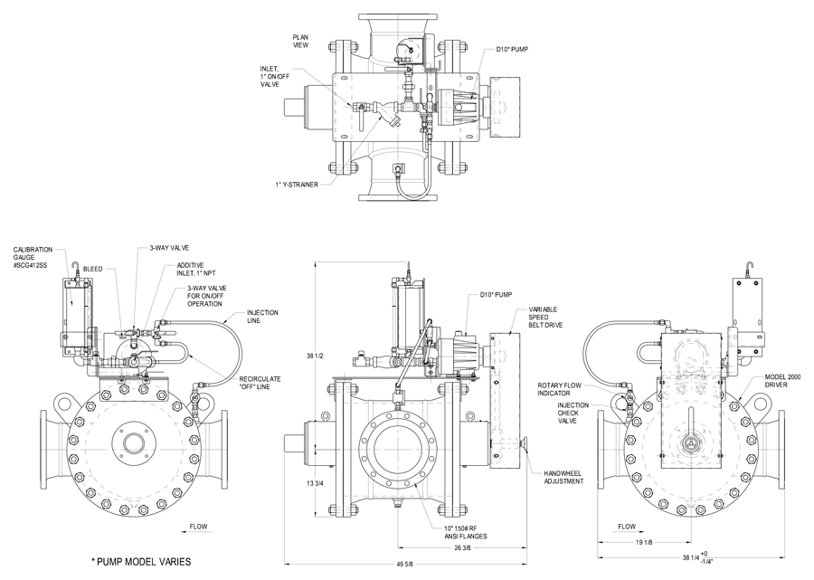 Technical drawing for model-2000
