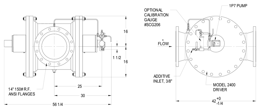Technical drawing for model-2400