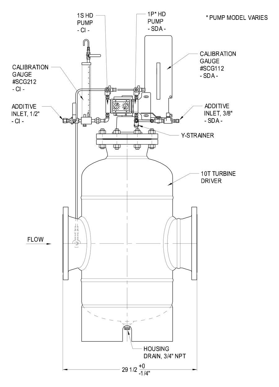 Technical drawing for model-10t